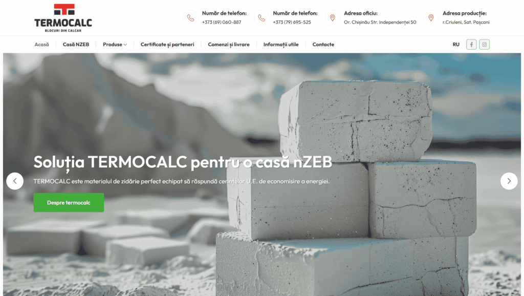 Creare site Termocalc.md