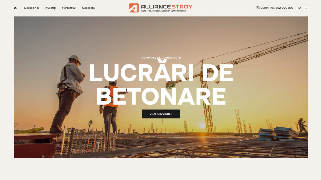 Creare site web Alliance-stroy.md